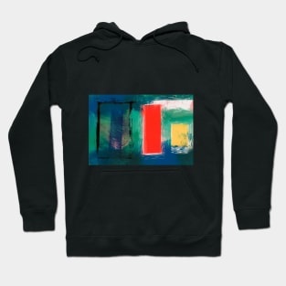 The red door abstract painting, brush strokes Hoodie